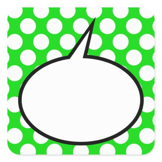 Polka Dot Word Balloon Custom Message Square Sticker