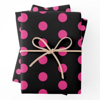 Polka Dot  Sheets (Black & Neon Pink
