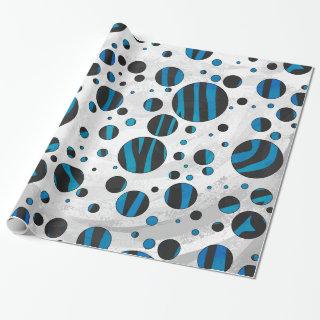 Polka Dot Zebra Black and Blue Pattern