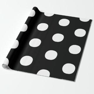 Polka dots Black white big bold elegant pattern