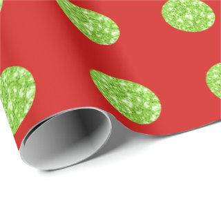 Polka Dots Glitter Mint Spark Red Bright Vivid