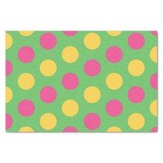 Polka Dots in Lime Green Hot Pink and Yellow Tissue Paper