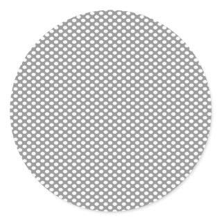 Polka Dots on Gray Classic Round Sticker
