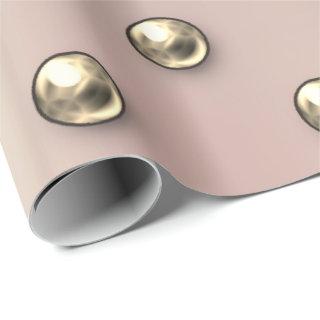 Polka Dots Pearls Faux Gold Blush  3D Effect