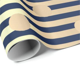 Polka Small Dots Stripes Blue Navy Foxier Gold