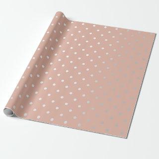 Polka Tiny Small Dots Silver Peach Pink Blush