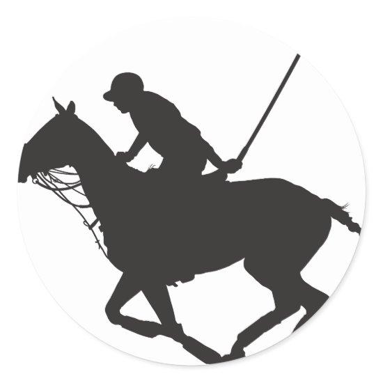Polo Pony Silhouette Classic Round Sticker