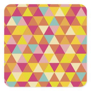 Polygon Multi color Triangles in Geometrical Shape Square Sticker