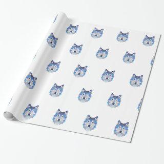 Polygonal geometric wolf head