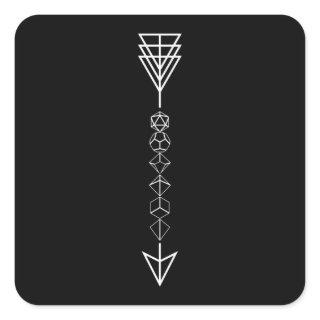 Polyhedral Dice Arrow of Ranger Tabletop RPG Square Sticker