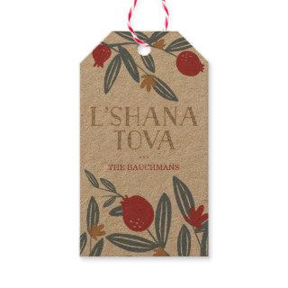 Pomegranate Florals Rosh Hashanah Gift Tags