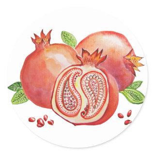 Pomegranate Happy Yalda Classic Round Sticker