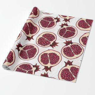 Pomegranate slices on white