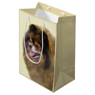 Pomeranian Black and Tan Painting Original Dog Art Medium Gift Bag
