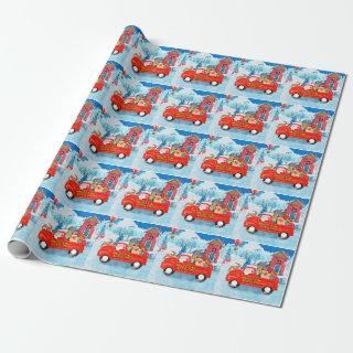 Pomeranian Dog Christmas Delivery Truck Snow