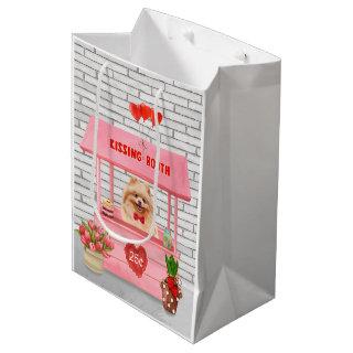 Pomeranian Dog Valentine's Day Kissing Booth Medium Gift Bag