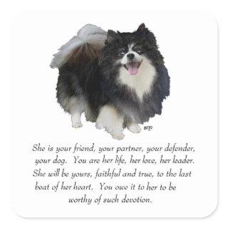 Pomeranian Keepsake Female Square Sticker