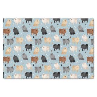 Pomeranian Paw-prints and Dog Bones Tissue Paper