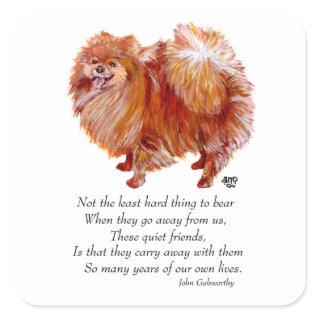 Pomeranian Rainbow Bridge Square Sticker