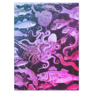 POMPEII COLLECTION,SEA LIFE Pink Blue Nautical Tissue Paper
