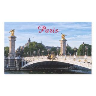 Pont Alexandre III on Seine River - Paris, France Rectangular Sticker