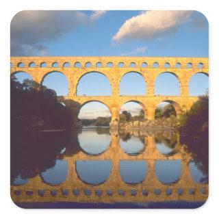 Pont du Gard, Gardon River, Gard, Languedoc, Square Sticker