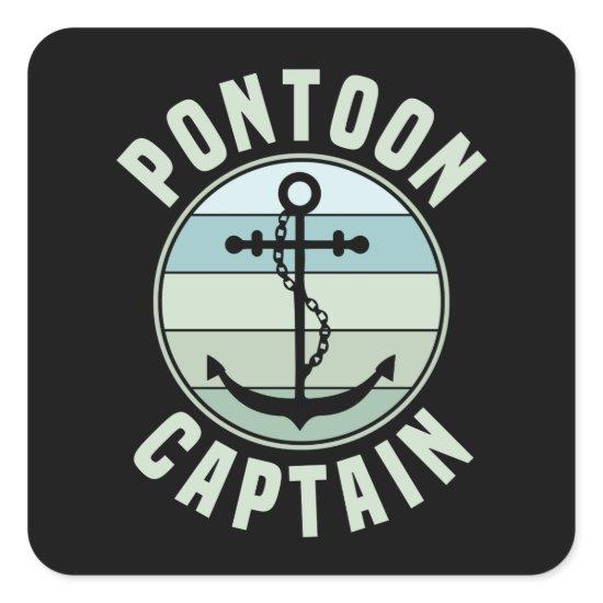 Pontoon Captain retro vintage Anchor Pontoon Owner Square Sticker