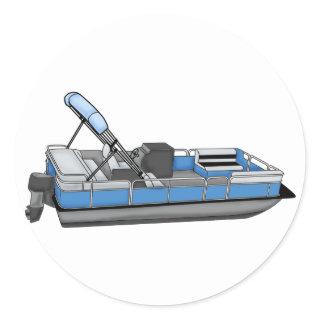 pontoon fun classic round sticker