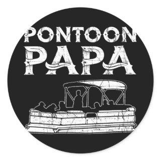 Pontoon Papa Pontoon Boating  Classic Round Sticker