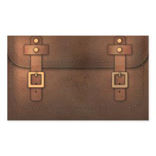 Pony Express leather bag Rectangular Sticker