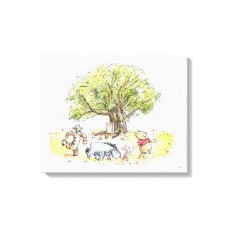 Pooh & Pals Watercolor Canvas Print
