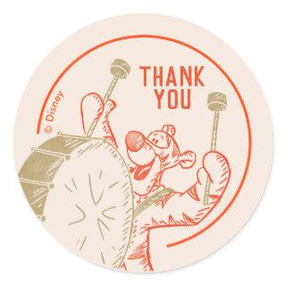 Pooh | Tigger Winter 1st Birthday Thank You Classic Round Sticker