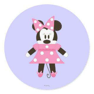 Pook-a-Looz Minnie | Pink Polka Dots Dress Classic Round Sticker