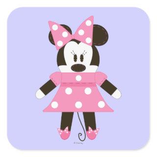 Pook-a-Looz Minnie | Pink Polka Dots Dress Square Sticker