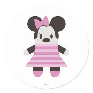 Pook-a-Looz Minnie | Pink Stripes Dress Classic Round Sticker