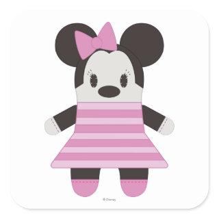 Pook-a-Looz Minnie | Pink Stripes Dress Square Sticker
