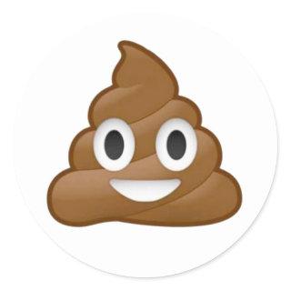 Poop emoji classic round sticker