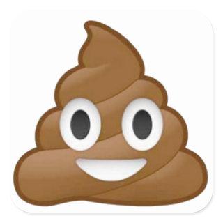 Poop emoji square sticker