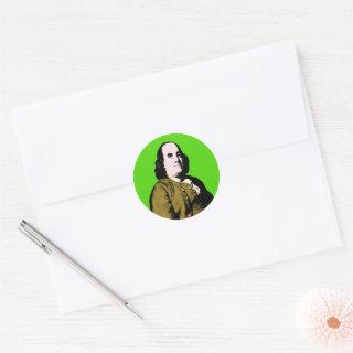 Pop Art Ben Franklin Classic Round Sticker