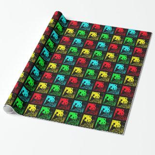 Pop Art Cute Panda Red Blue Green Yellow