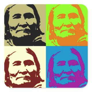 Pop Art Freedom Fighter Geronimo Square Sticker