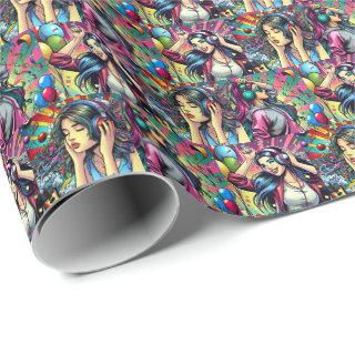 Pop Art Girl Dancing Birthday Personalized
