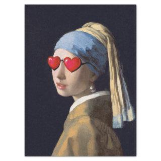 Pop Art Girl with a Pearl Earring Decoupage Tissue Paper