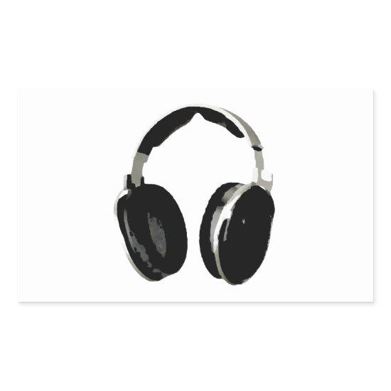 Pop Art Headphone Rectangular Sticker
