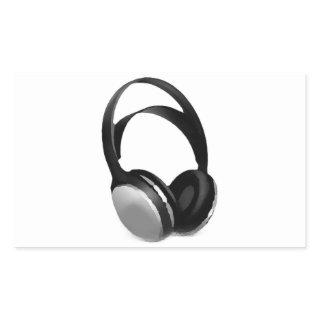 Pop Art Headphone Rectangular Sticker