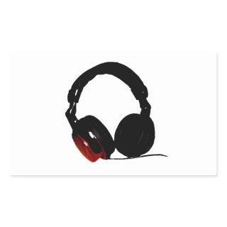 Pop Art Headphone Rectangular Sticker