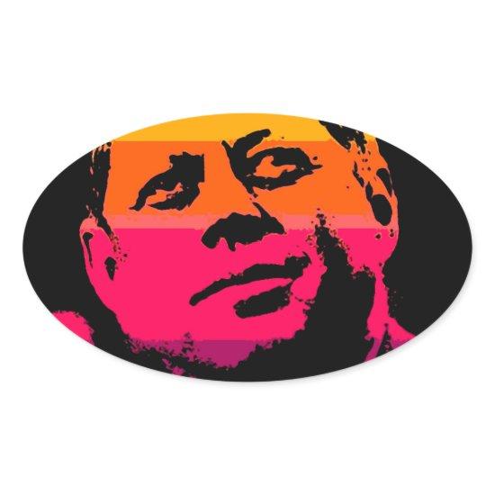 Pop Art Jack JFK John F. Kennedy Oval Sticker