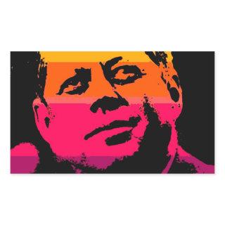 Pop Art Jack JFK John F. Kennedy Rectangular Sticker