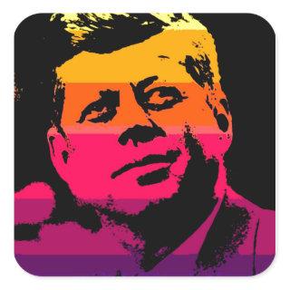 Pop Art Jack JFK John F. Kennedy Square Sticker