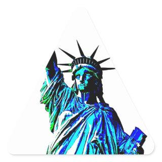 Pop Art Lady Liberty Triangle Sticker